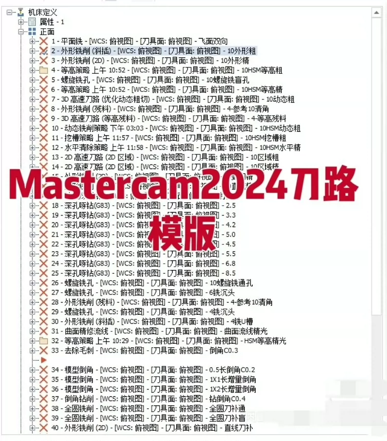 Mastercam2024刀路模版，送刀具库和HSM插件-机械资源网