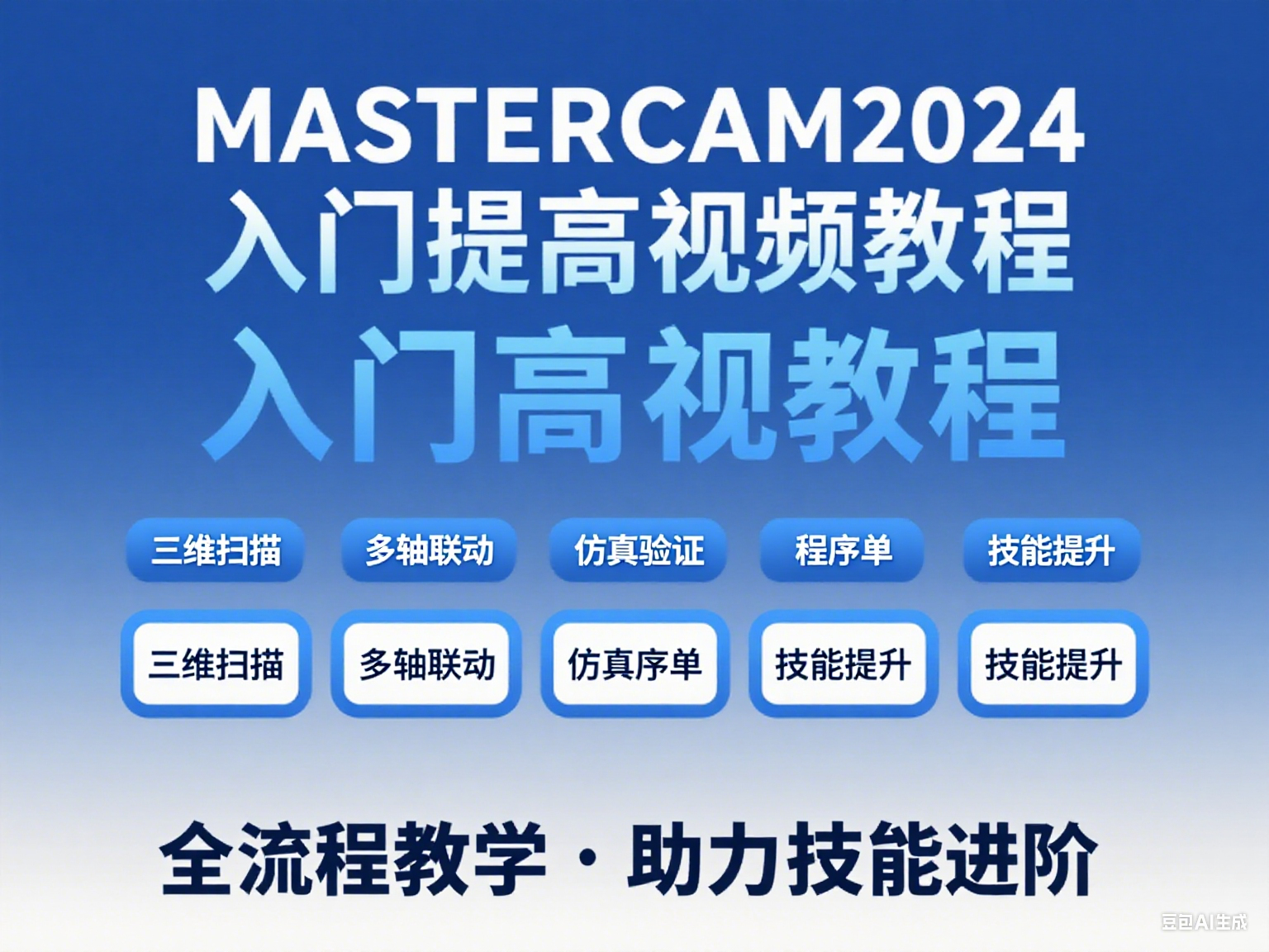 MasterCAM2024三轴入门提高视频教程_送建模课-机械资源网
