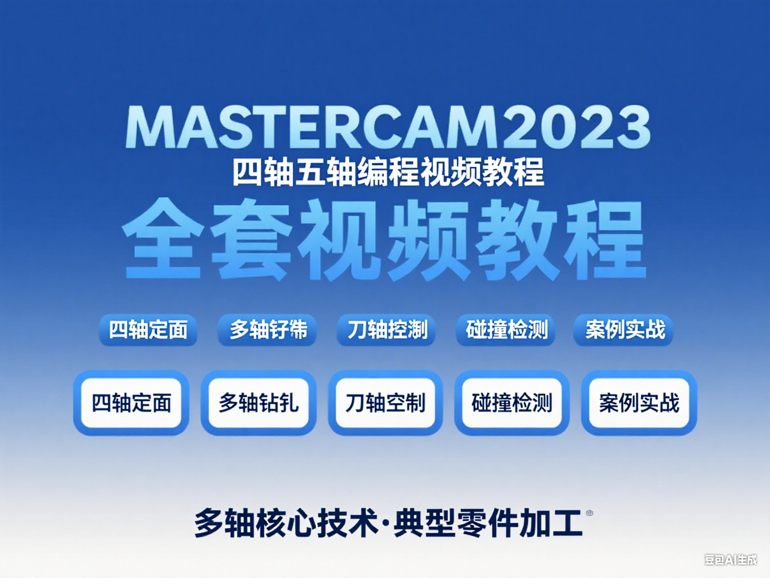 mastercam2023四轴五轴编程视频教程_多轴案例教程-机械资源网