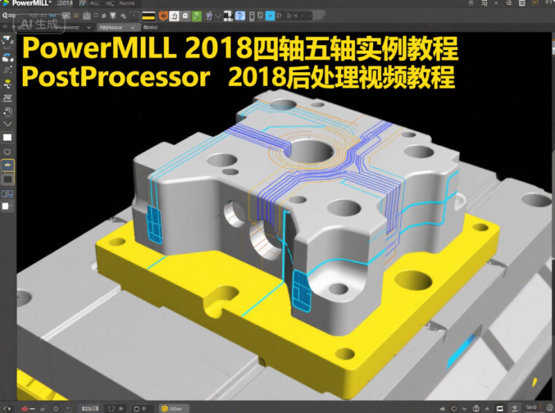 powermill2018四轴五轴实例教程 PostProcessor 2018后处理视频教程-机械资源网