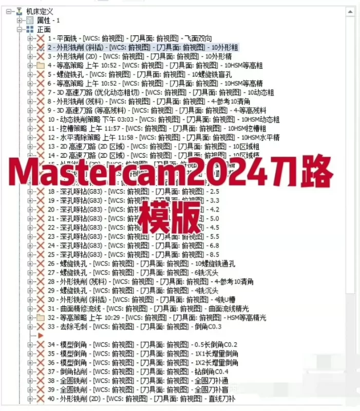 Mastercam2024刀路模版，送刀具库和HSM插件-机械资源网