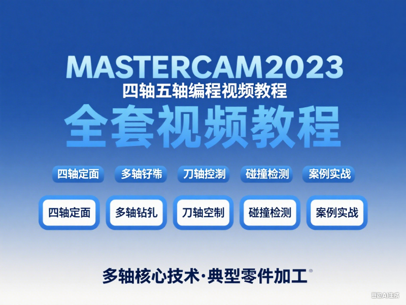 mastercam2023四轴五轴编程视频教程_多轴案例教程-机械资源网