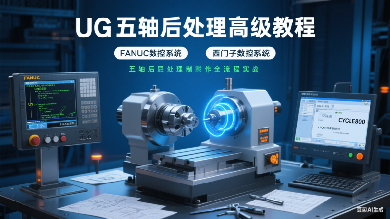 UG 五轴后处理高级教程：FANUC + 西门子数控系统五轴后处理制作实战-机械资源网