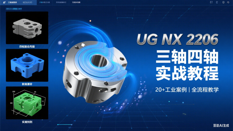 UG NX 2206三轴四轴实战教程含大量实战案例-机械资源网