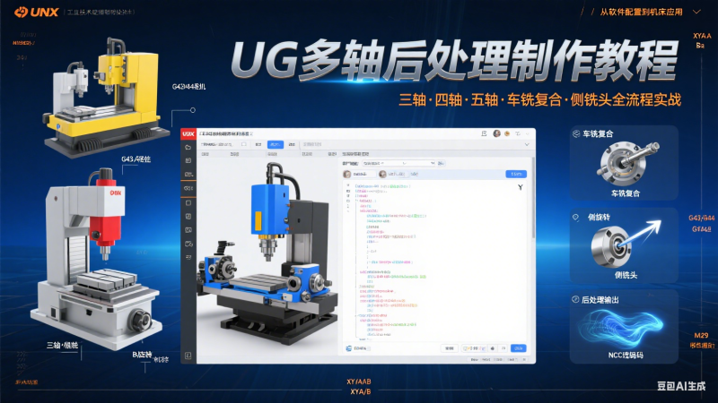 UG三轴四轴五轴车铣复合侧铣头后处理制作教程-机械资源网